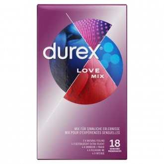 CAJA CON 18 PRESERVATIVOS LOVE MIX DUREX