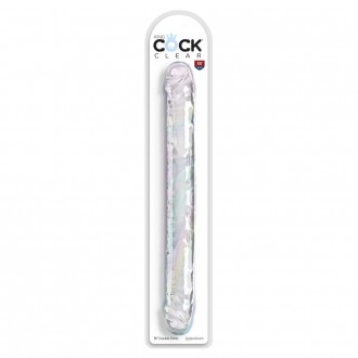 DILDO DOBLE 18" KING COCK CLEAR