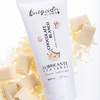 LUBRICANTE CON SABOR A CHOCOLATE BLANCO 80ML TENTACIÓN PLAY SEX