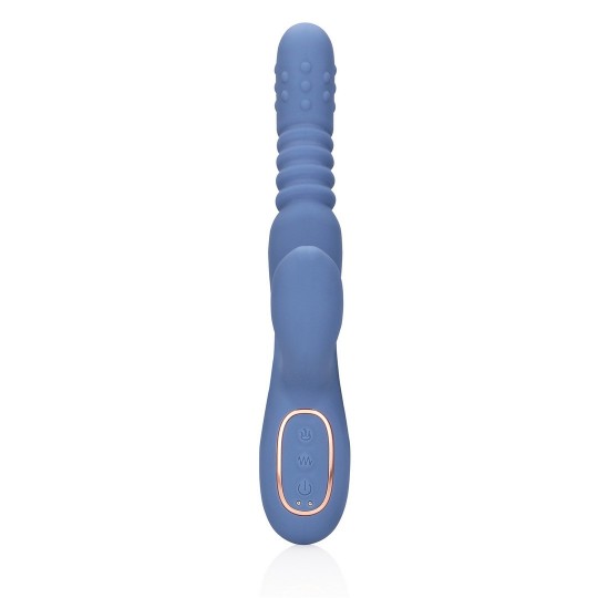 ROTATING BEADS AND THRUSTING RABBIT VIBRATOR - BLUE NOVA