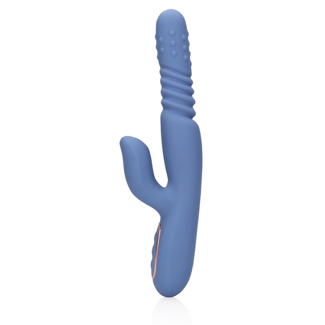 ROTATING BEADS AND THRUSTING RABBIT VIBRATOR - BLUE NOVA