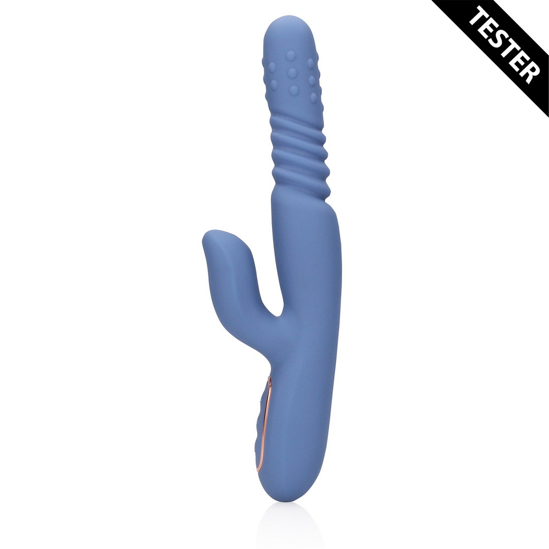 ROTATING BEADS AND THRUSTING RABBIT VIBRATOR - BLUE NOVA - TESTER