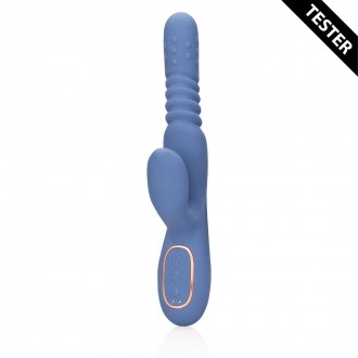 ROTATING BEADS AND THRUSTING RABBIT VIBRATOR - BLUE NOVA - TESTER