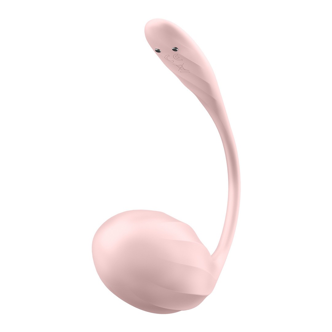 RIBBED PETAL CONNECT APP - WEARABLE COUPLE VIBRATOR - ROSE