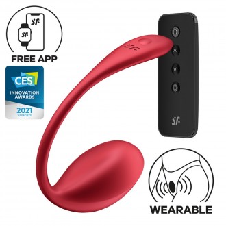 SHINY PETAL CONNECT APP - WEARABLE COUPLE VIBRATOR - RED