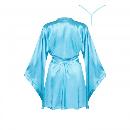 BEAUTY NIGHT FASHION SAMIRA PEIGNOIR AND THONG TURQUOISE