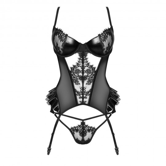 CORSET ET STRING RAFAELLA NOIR BEAUTY NIGHT FASHION