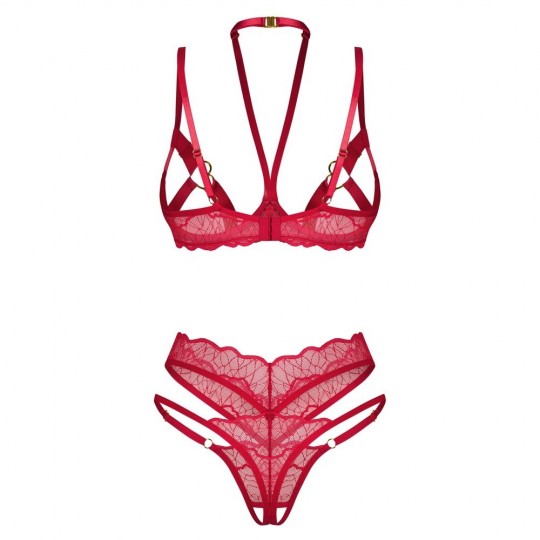 OBSESSIVE CUPIDE DESIR 2 PIECE SET RED