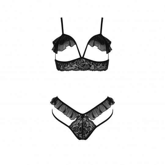 CONJUNTO DE 2 PEÇAS DOLLY PRETO EROTIC LINE TAMANHO QUEEN PASSION