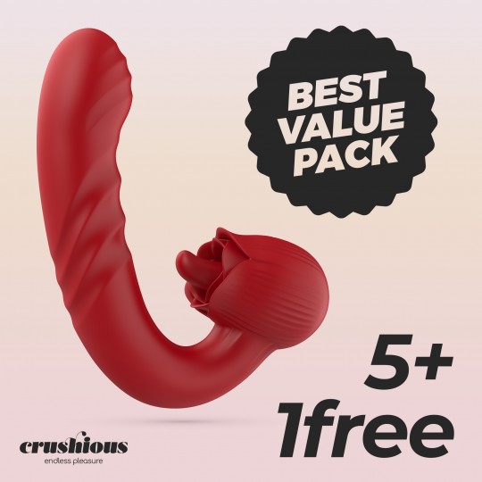 PACK 5 + 1 GRÁTIS VIBRADOR EM ROSA COM IMPULSO OSIRIA CRUSHIOUS