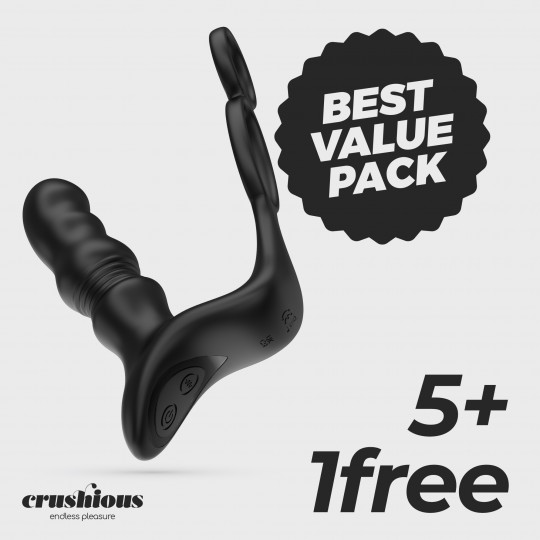 PACK 5 + 1 GRATUIT VIBRATEUR DE PROSTATE AVEC TÉLÉCOMMANDE CRIXUS CRUSHIOUS