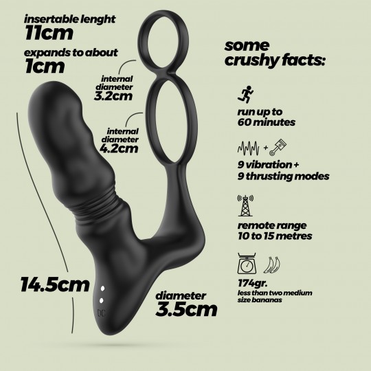 CRUSHIOUS CRIXUS PROSTATE VIBRATOR WITH REMOTE CONTROL