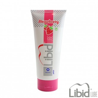 LUBRIFICANTE À BASE DE ÁGUA COM AROMA A MORANGO LIBID LUBE 200ML