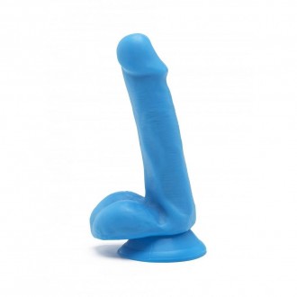 HAPPY DICKS DILDO 6 INCH W.BALLS BLUE