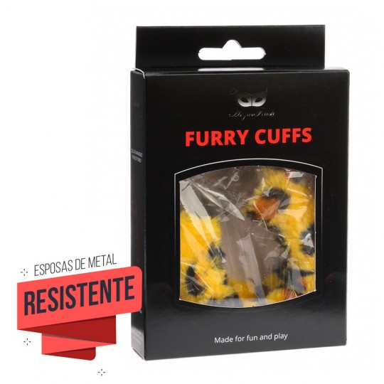 ARGUS FETISH FURRY CUFFS LEOPARD 