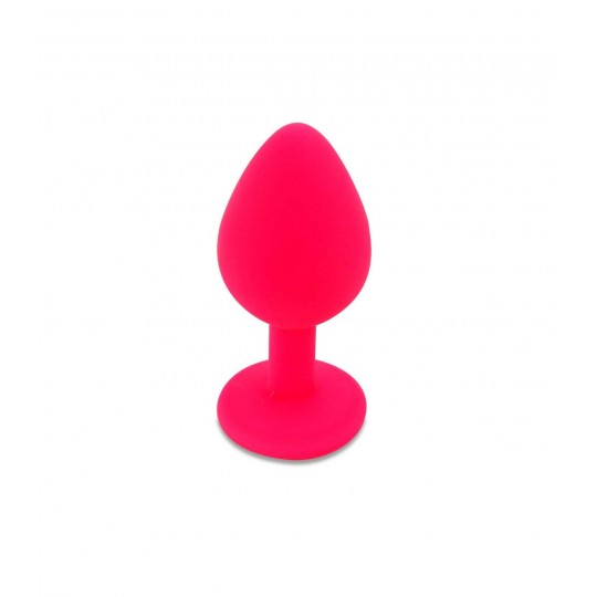 PLUG ANAL DE SILICONA CON JOYA ROSA CANDY LUST