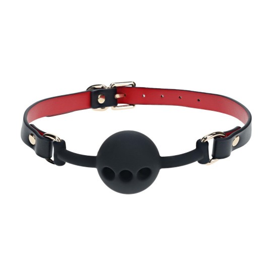 MILAN COLLECTION - SILICONE BALL GAG - BLACK/RED