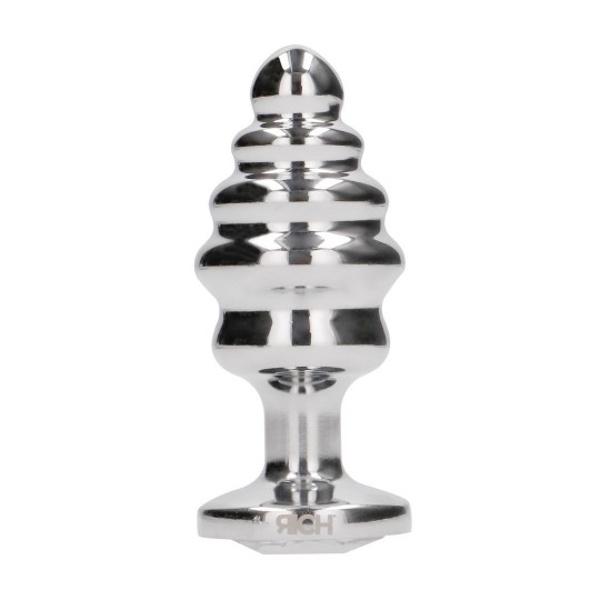 RIBBED DIAMOND PLUG - 2.8 / 7 CM - SILVER