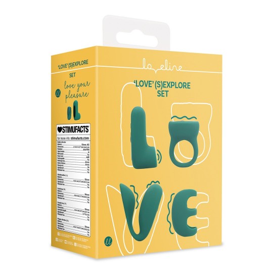 SET DI PROIETTILI CON 4 ACCESSORI LOVE&#039; (S)EXPLORE VERDE LOVELINE