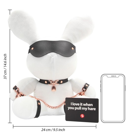 RABBIT BONDAGE - VELVET - LARGE - WHITE