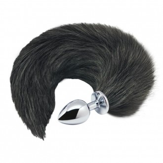 BLACK & WHITE FOX TAIL M