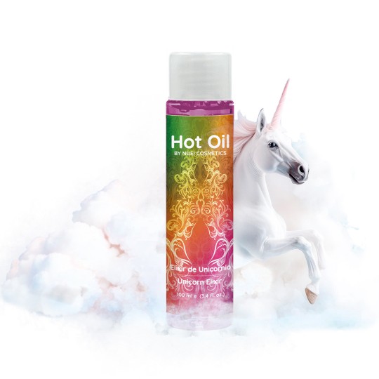 ACEITE DE MASAJE CON EFECTO CALOR ELIXIR DE UNICÓRNIO HOT OIL NUEI 100ML