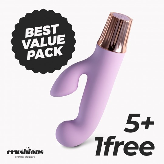 PACK 5 + 1 FREE CRUSHIOUS MELLOW CONY MINI VIBRATOR LAVENDER