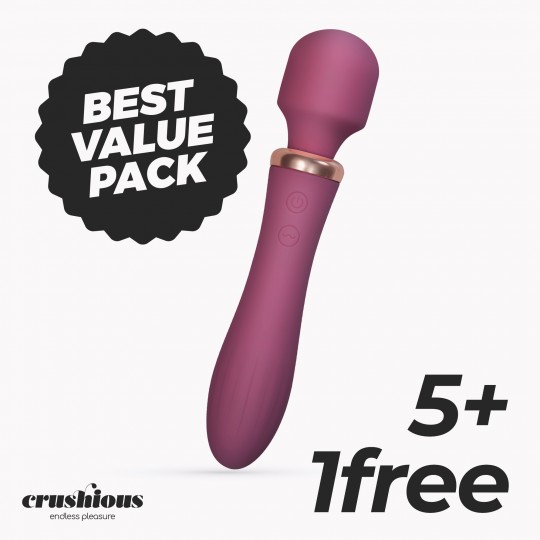 PACK 5 + 1 FREE CRUSHIOUS DUAL MASSAGE WAND JINX RED WINE MASSAGE