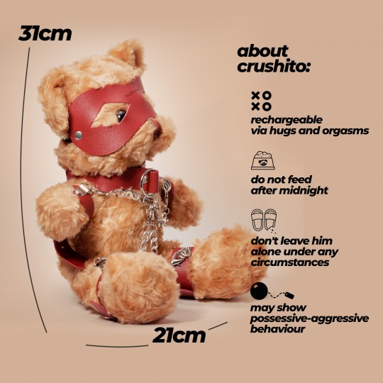 ORSO TEDDY BONDAGE CRUSHITO ROSSO 32CM CRUSHIOUS