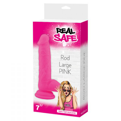 PENE REALISTA REAL SAFE ROD LARGE ROSA