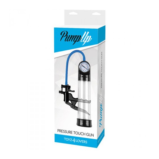 PRESSURE TOUCH GUN PENIS PUMP WITH GAUGE CLEAR