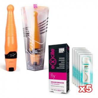 PACK WOMAN LEGGIERO VIBRATOR + ORGASM ENHACER + 5X LUBRICANT WOMAN NUDE