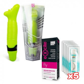 PACK WOMAN ENERGICO VIBRATOR + ORGASM ENHACER + 5X LUBRICANT WOMAN NUDE