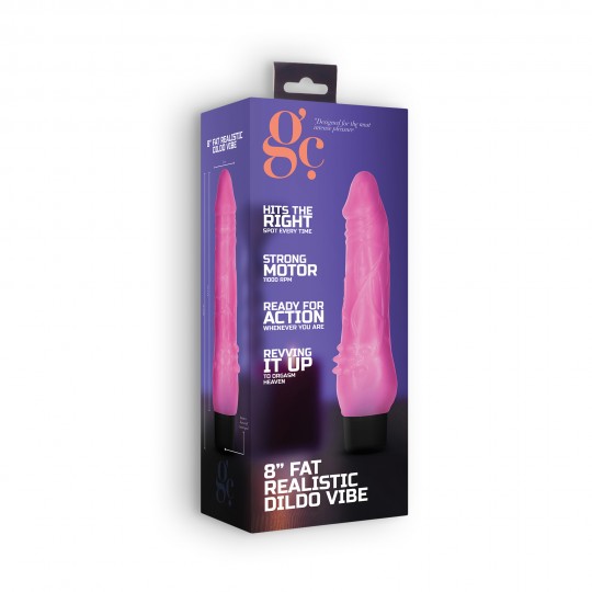 GC 8&quot; FAT REALISTIC DILDO VIBE PINK