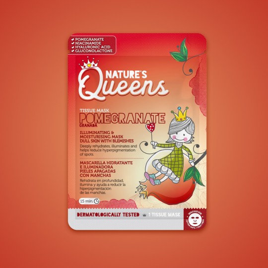 NATURE&#039;S QUEENS ILLUMINATING FACIAL TISSUE MASK POMEGRANATE 25ML