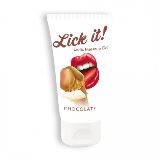 LUBRIFICANTE BEIJÁVEL LICK-IT CHOCOLATE BRANCO 50ML