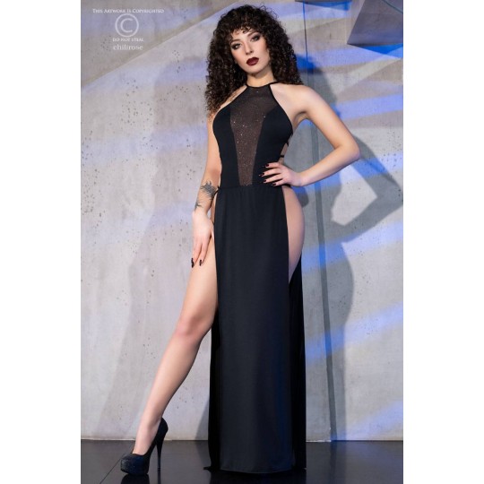 CR-4391 DRESS AND THONG BLACK