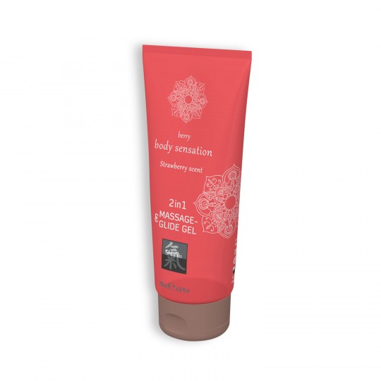 SHIATSU™ STRAWBERRY FLAVOURED MASSAGE AND GLIDE GEL 2IN1 200ML