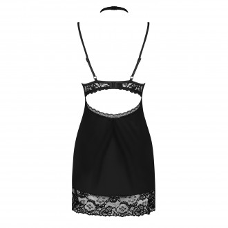 OBSESSIVE RAQUELIA CHEMISE AND THONG BLACK