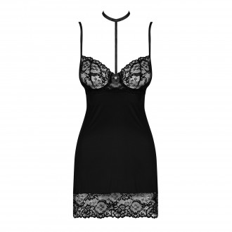 OBSESSIVE RAQUELIA CHEMISE AND THONG BLACK