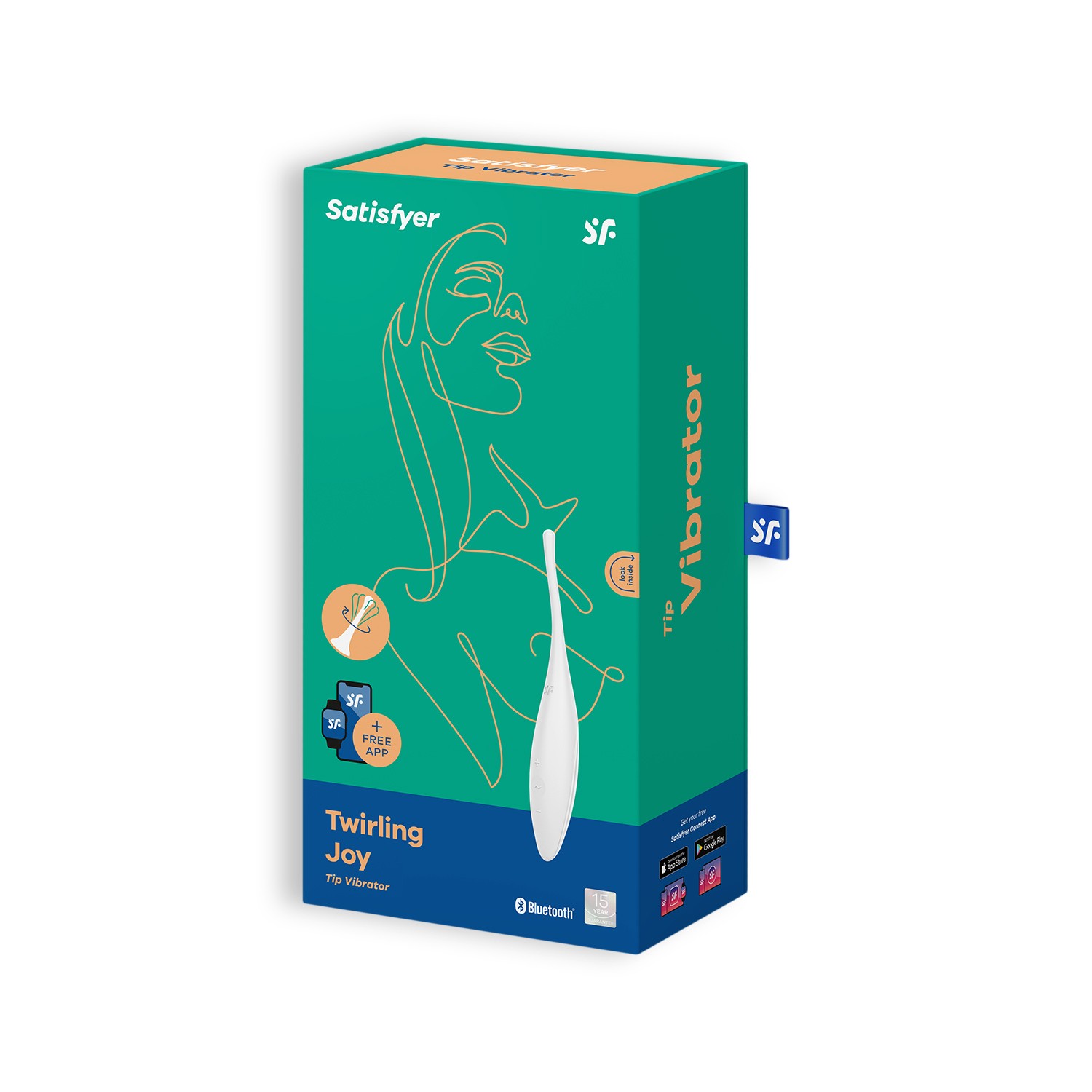 VIBRADOR TWIRLING JOY COM APP SATISFYER BRANCO