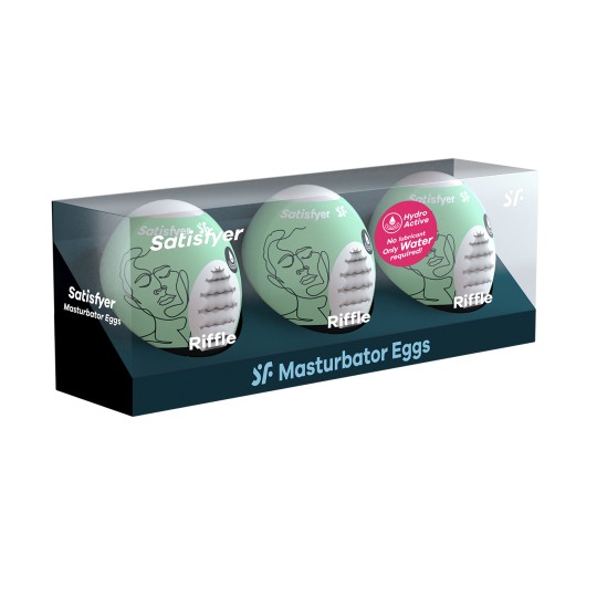 CONFEZIONE DA 3 MASTURBATORE MASTURBATORE UOVO RIFFLE SATISFYER