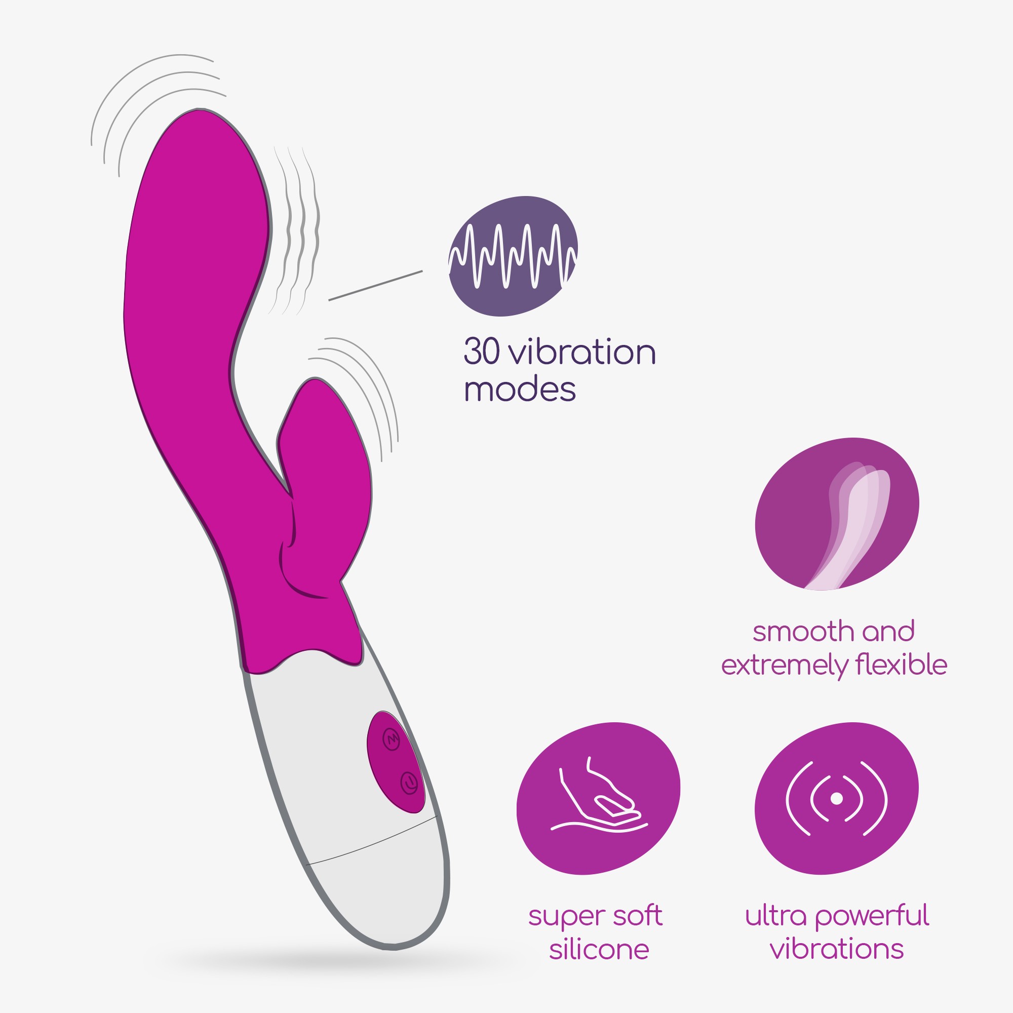 VIBRADOR CON ESTIMULADOR DE CLÍTORIS CHERIE Y LUBRICANTE DE BASE AGUA INCLUIDO CRUSHIOUS