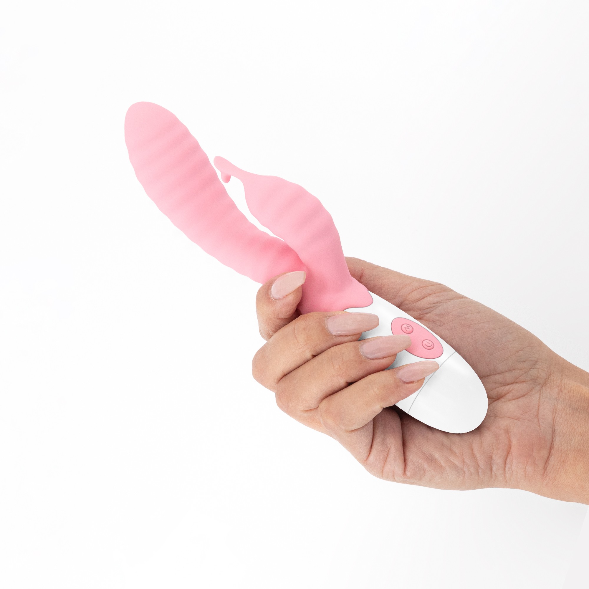 VIBRADOR COM ESTIMULADOR DE CLITÓRIS GUMMIE ROSA E LUBRIFICANTE À BASE DE ÁGUA INCLUÍDO CRUSHIOUS