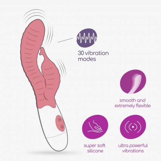 VIBRADOR CON ESTIMULADOR DE CLÍTORIS GUMMIE ROSA Y LUBRICANTE DE BASE AGUA INCLUIDO CRUSHIOUS