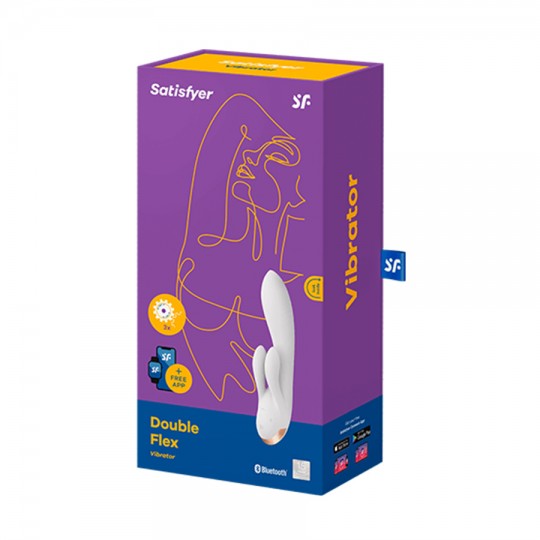 VIBRADOR DOUBLE FLEX COM APP SATISFYER BRANCO