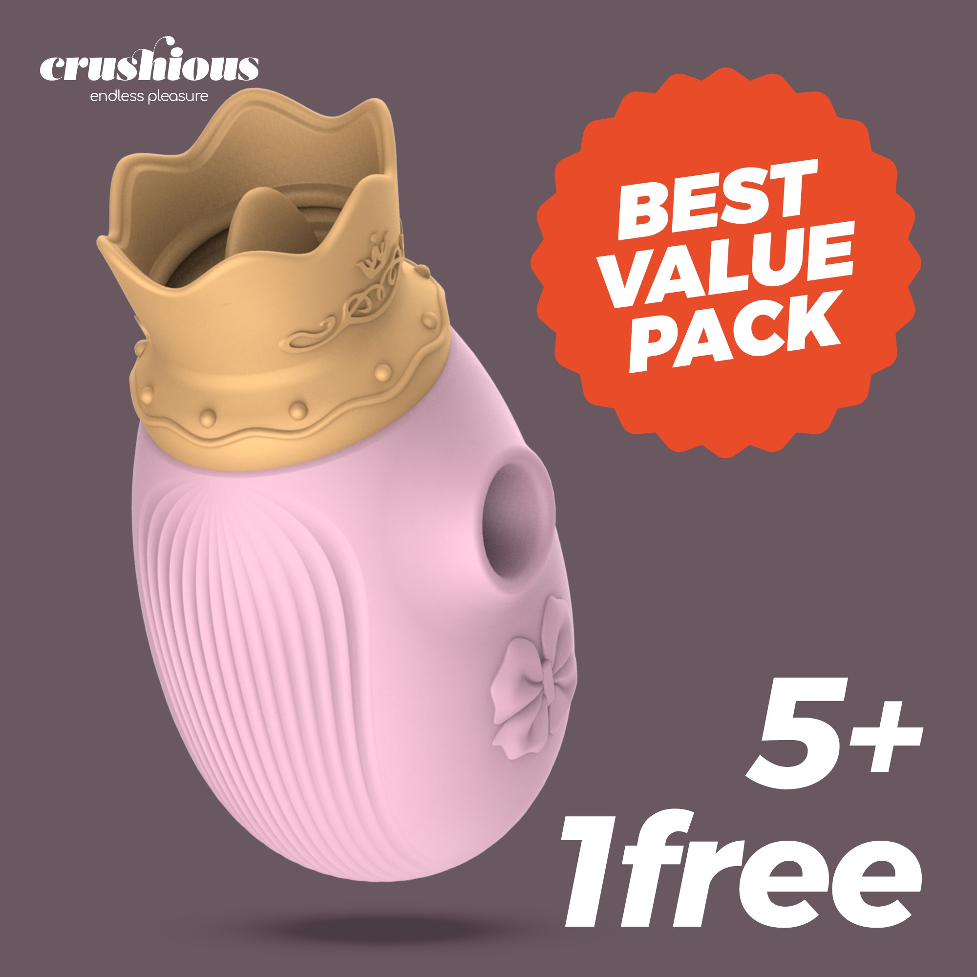 PACK 5 +1 FREE CRUSHIOUS MONARCH CLITORAL STIMULATOR PINK