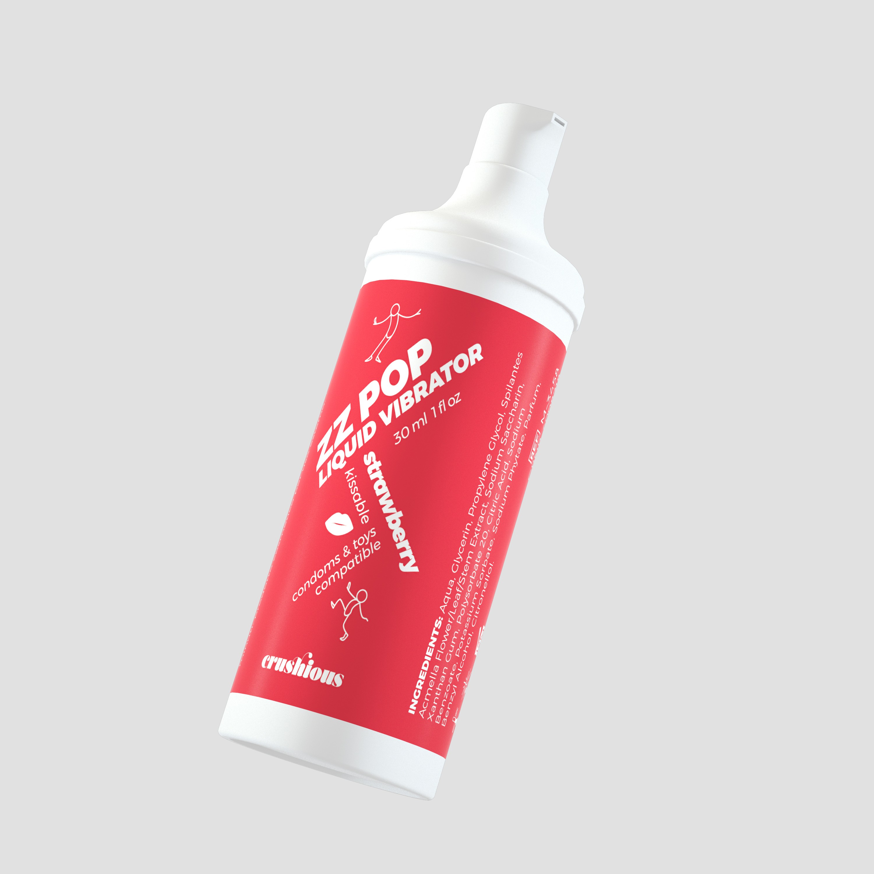 VIBRATORE LIQUIDO ZZ POP AROMATIZZATO ALLA FRAGOLA 30ML CRUSHIOUS