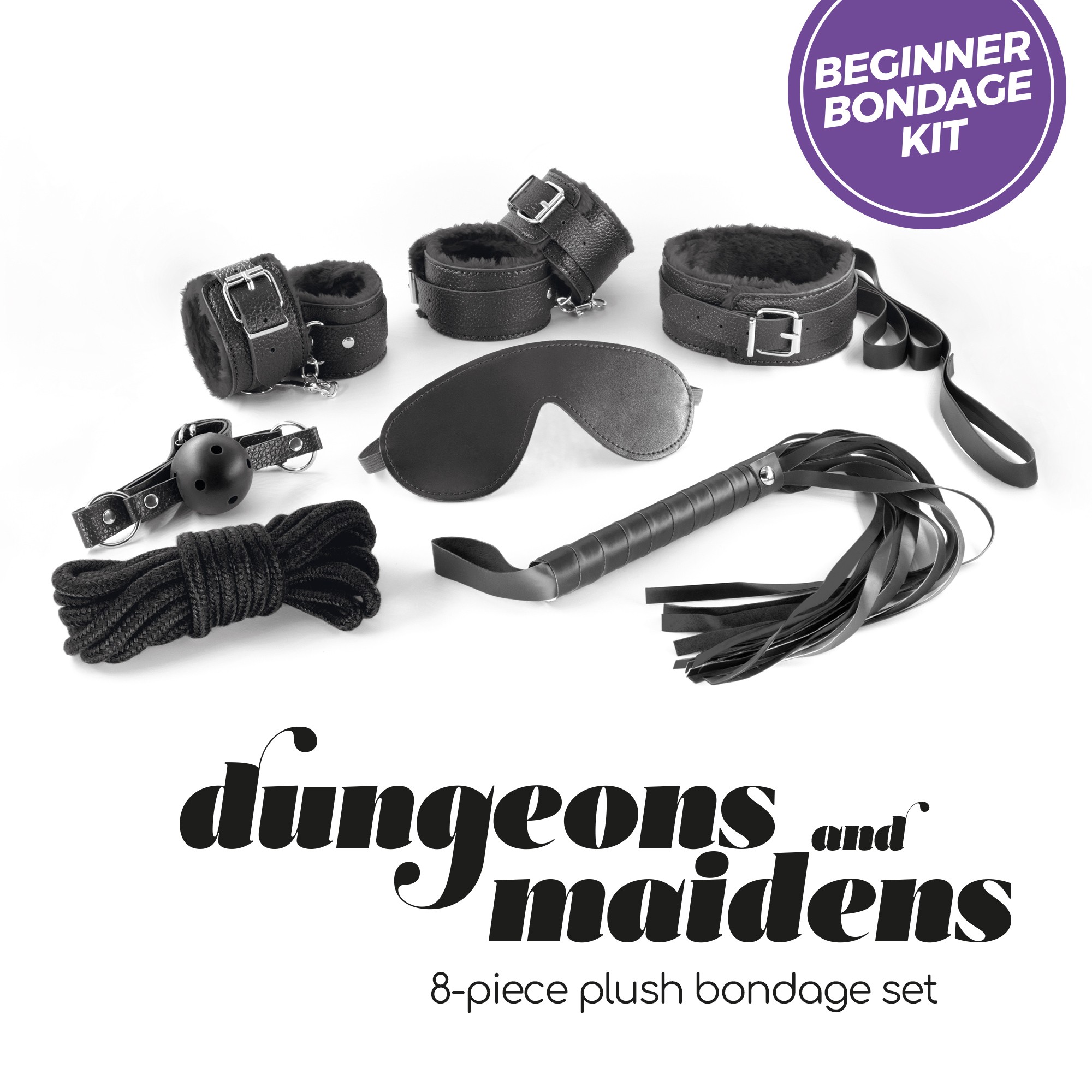 KIT BDSM DUNGEONS &amp; MAIDENS NEGRO CRUSHIOUS