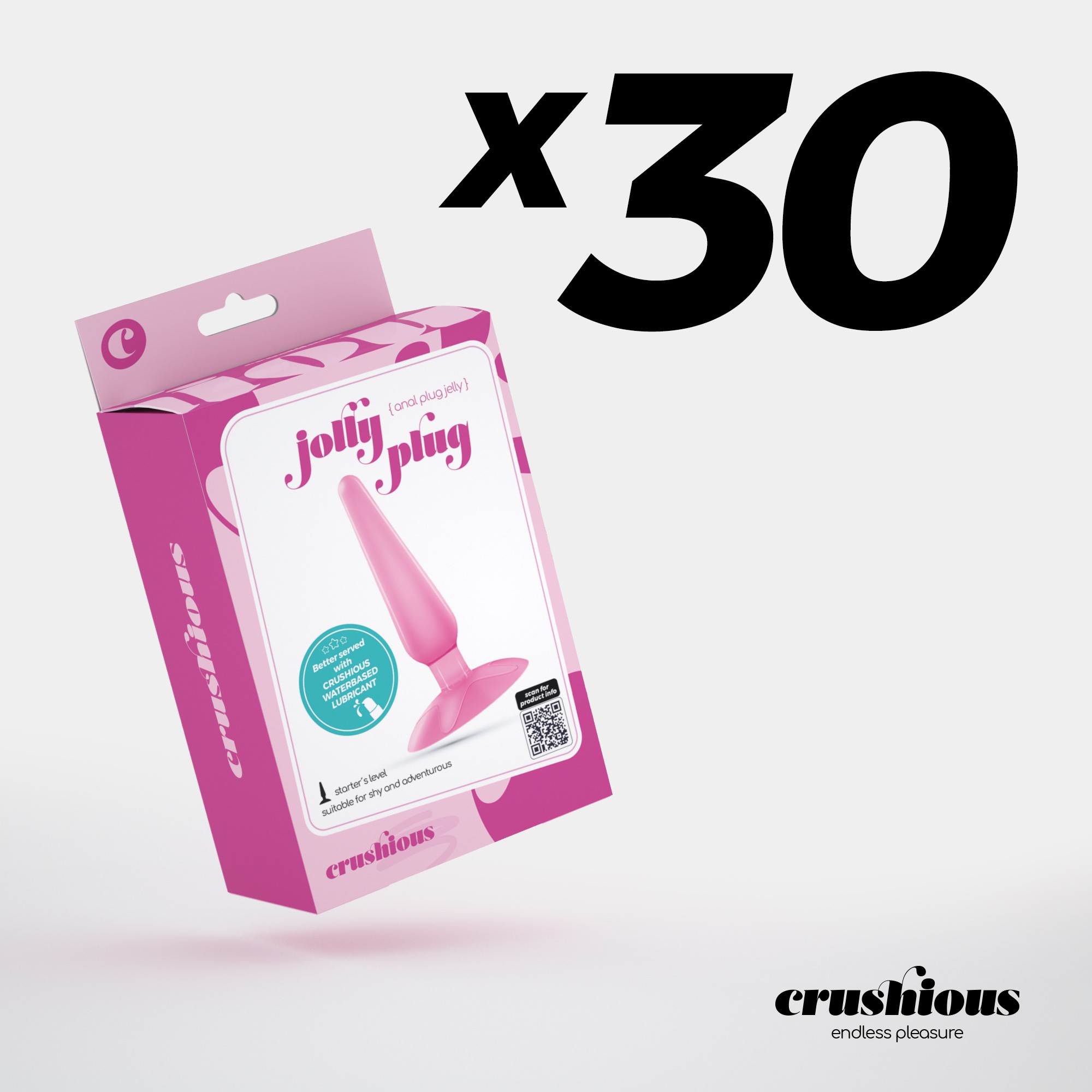 CONFEZIONE DA 30 PLUG ANALE JOLLY PLUG ROSA CRUSHIOUS